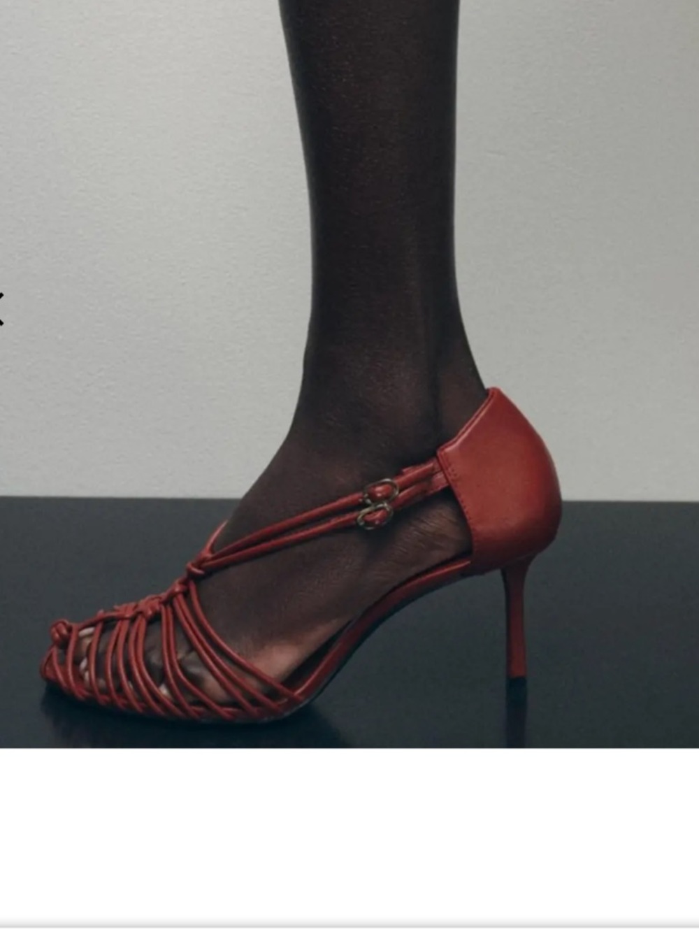 NWT Zara burgandy/red braided 3” heels size 7.5